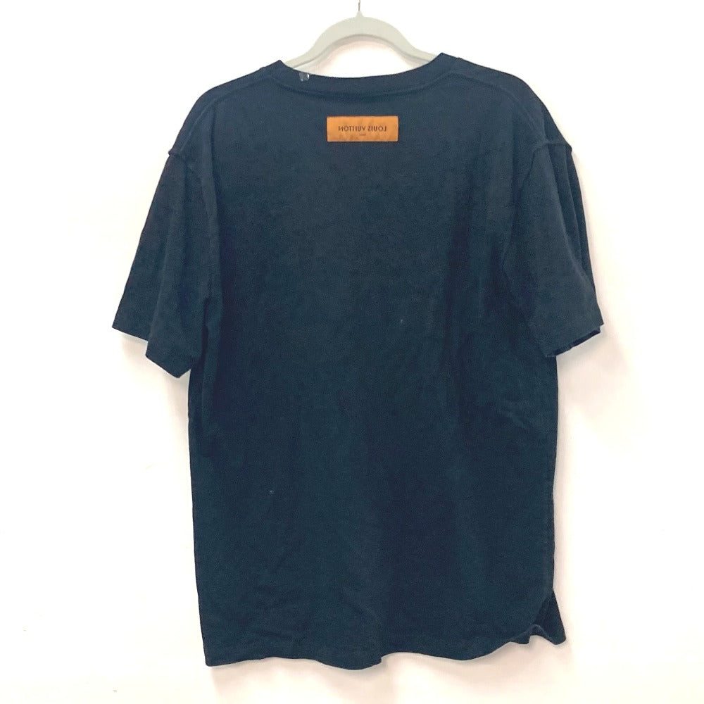 LOUIS VUITTON LV Spread Embroidery Apparel Top RW222M Men's Short Sleeve Cotton T-Shirt in Black