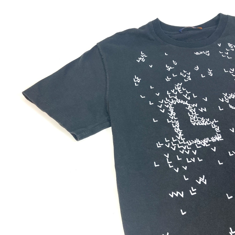 LOUIS VUITTON LV Spread Embroidery Apparel Top RW222M Men's Short Sleeve Cotton T-Shirt in Black