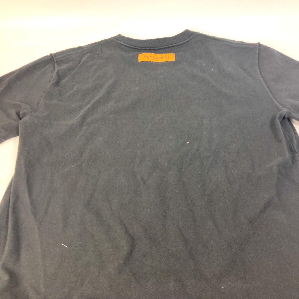 LOUIS VUITTON LV Spread Embroidery Apparel Top RW222M Men's Short Sleeve Cotton T-Shirt in Black