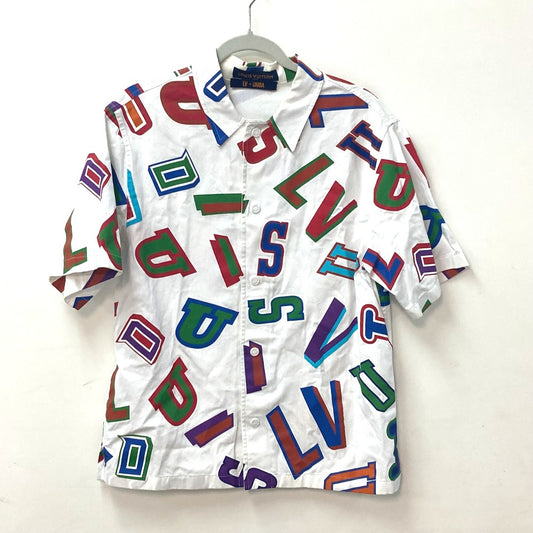 LOUIS VUITTON NBAコラボ NBAバスケットボールレターオーバーシャツ アパレル トップス 半袖 RM212 半袖シャツ コットン メンズ ホワイト