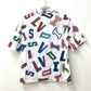 LOUIS VUITTON NBA Collaboration NBA Basketball Letter Overshirt Apparel Top RM212 Men's Short Sleeve Cotton White Short Sleeve Shirt