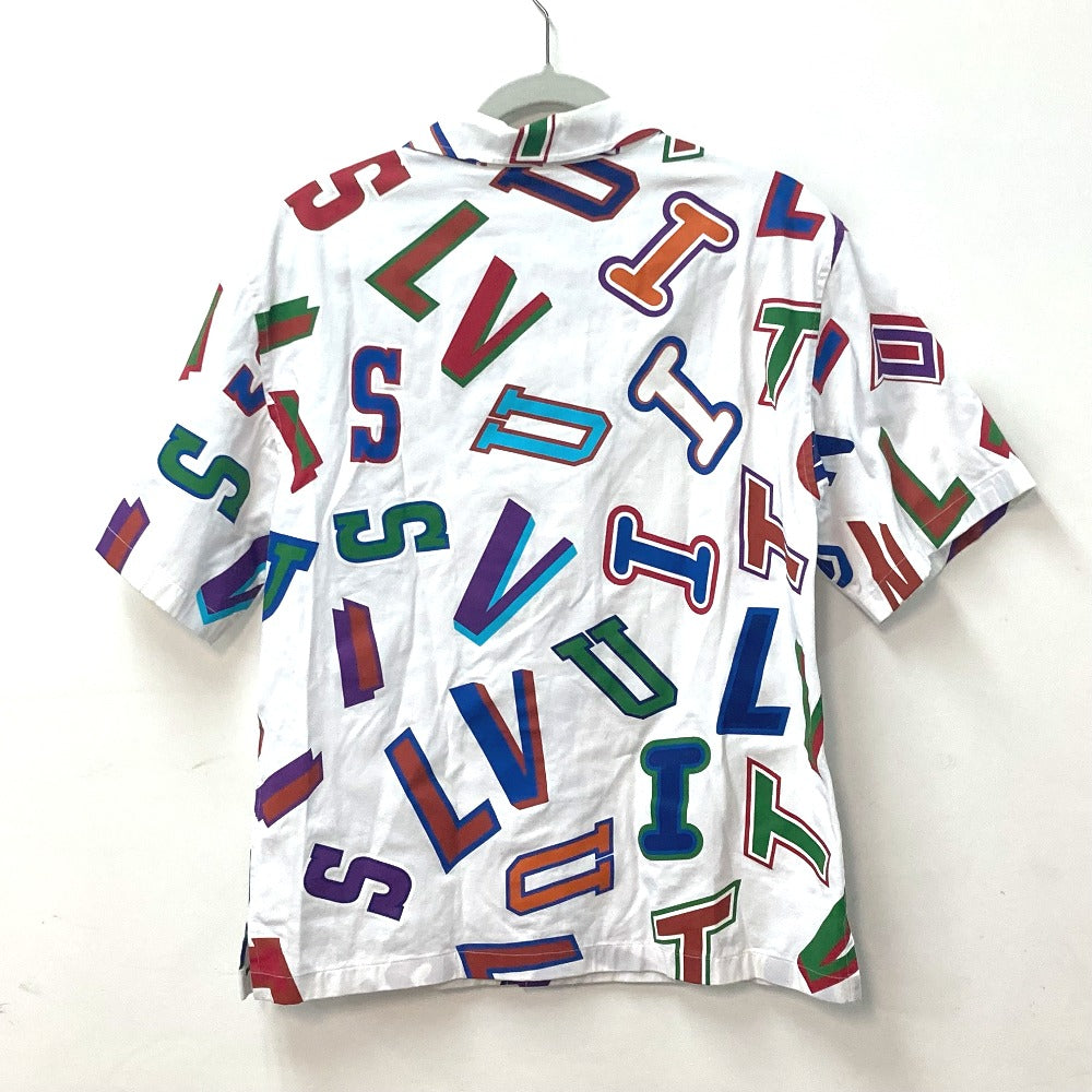 LOUIS VUITTON NBA Collaboration NBA Basketball Letter Overshirt Apparel Top RM212 Men's Short Sleeve Cotton White Short Sleeve Shirt