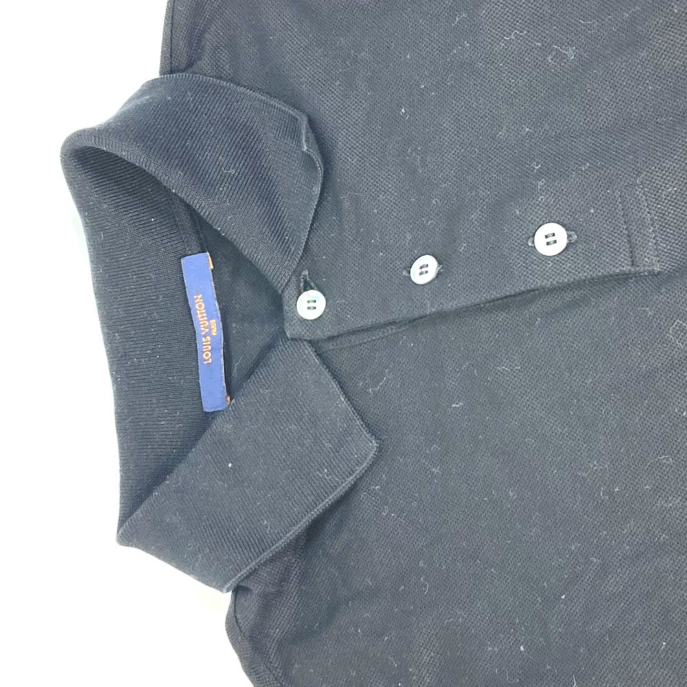 LOUIS VUITTON LV Circle Logo Polo Shirt, Collared, Long Sleeve, Cotton, Men's, Black
