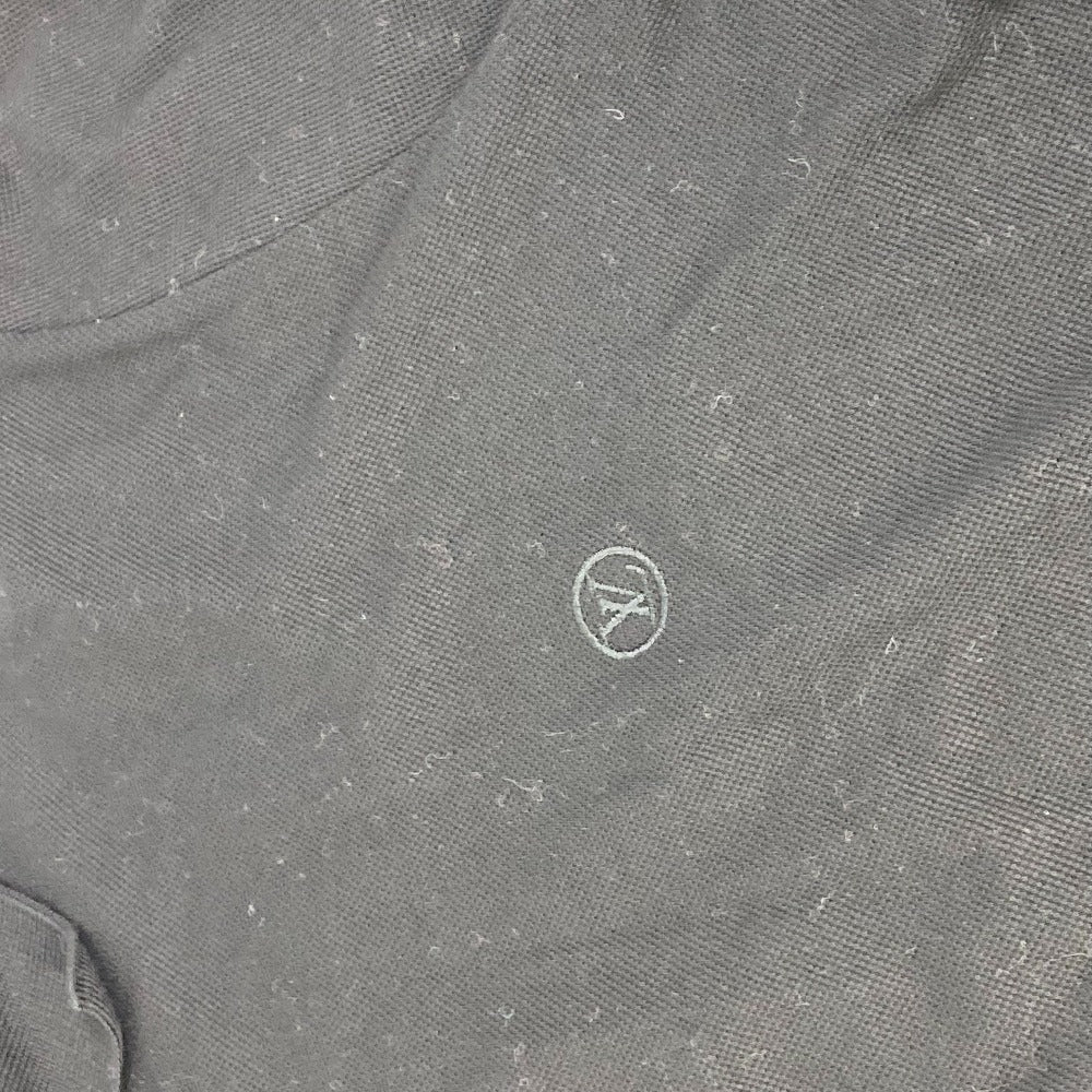 LOUIS VUITTON LV Circle Logo Polo Shirt, Collared, Long Sleeve, Cotton, Men's, Black