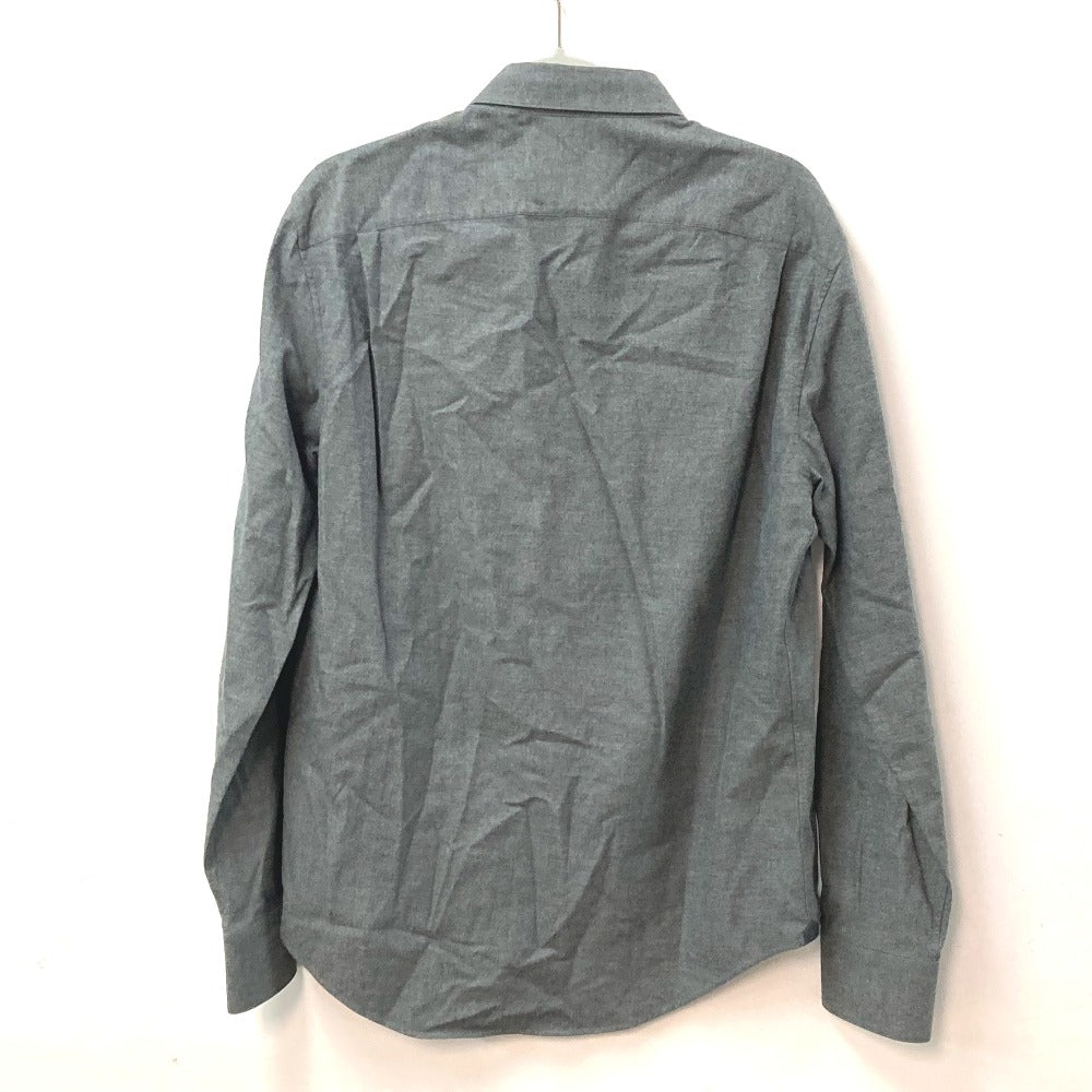 LOUIS VUITTON Men's Gray Collared Flannel Shirt with Buttons, Long Sleeve, Cotton, RM182M
