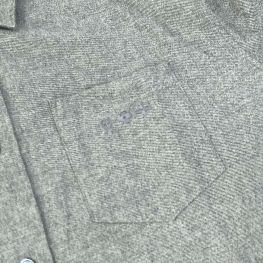 LOUIS VUITTON Men's Gray Collared Flannel Shirt with Buttons, Long Sleeve, Cotton, RM182M