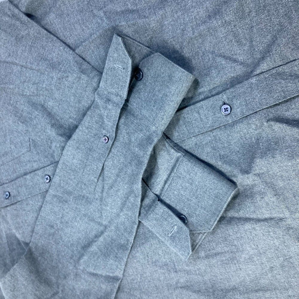 LOUIS VUITTON Men's Gray Collared Flannel Shirt with Buttons, Long Sleeve, Cotton, RM182M