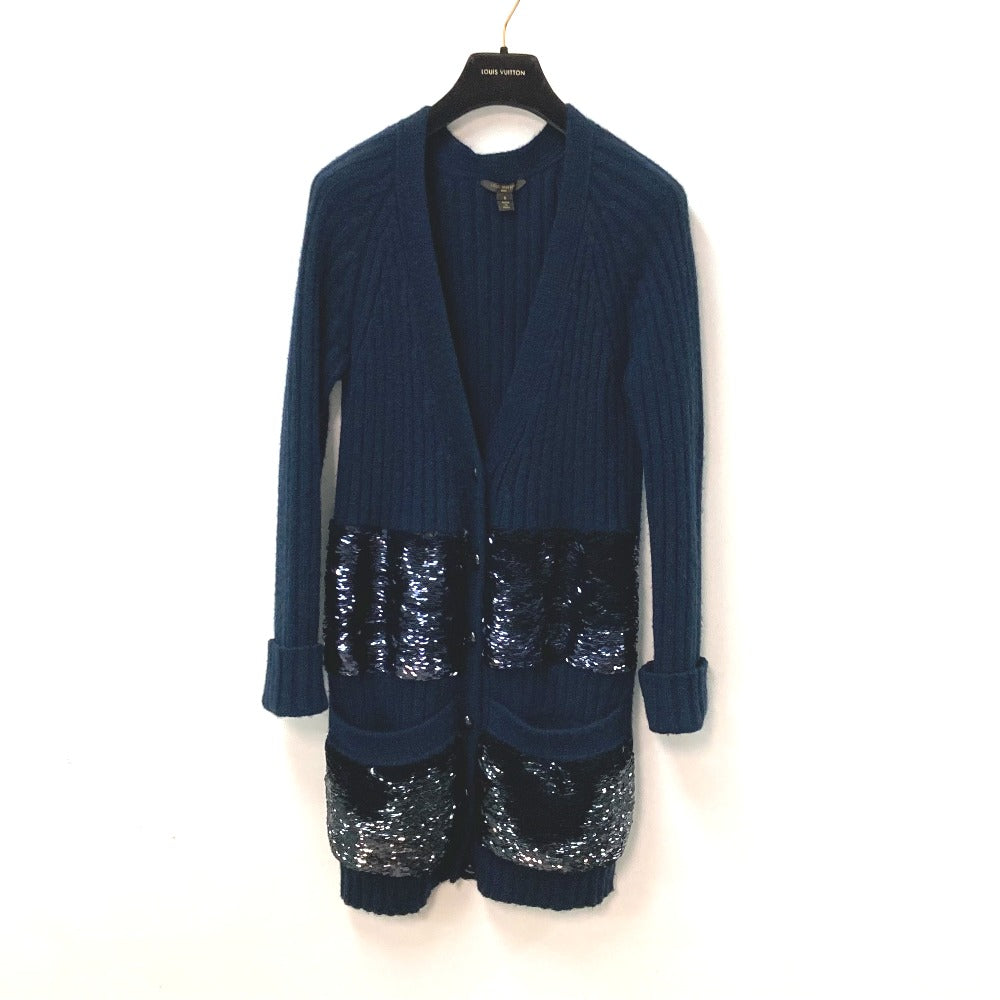 LOUIS VUITTON Sequined Long Sleeve Cardigan Jacket in Navy Cashmere for Women
