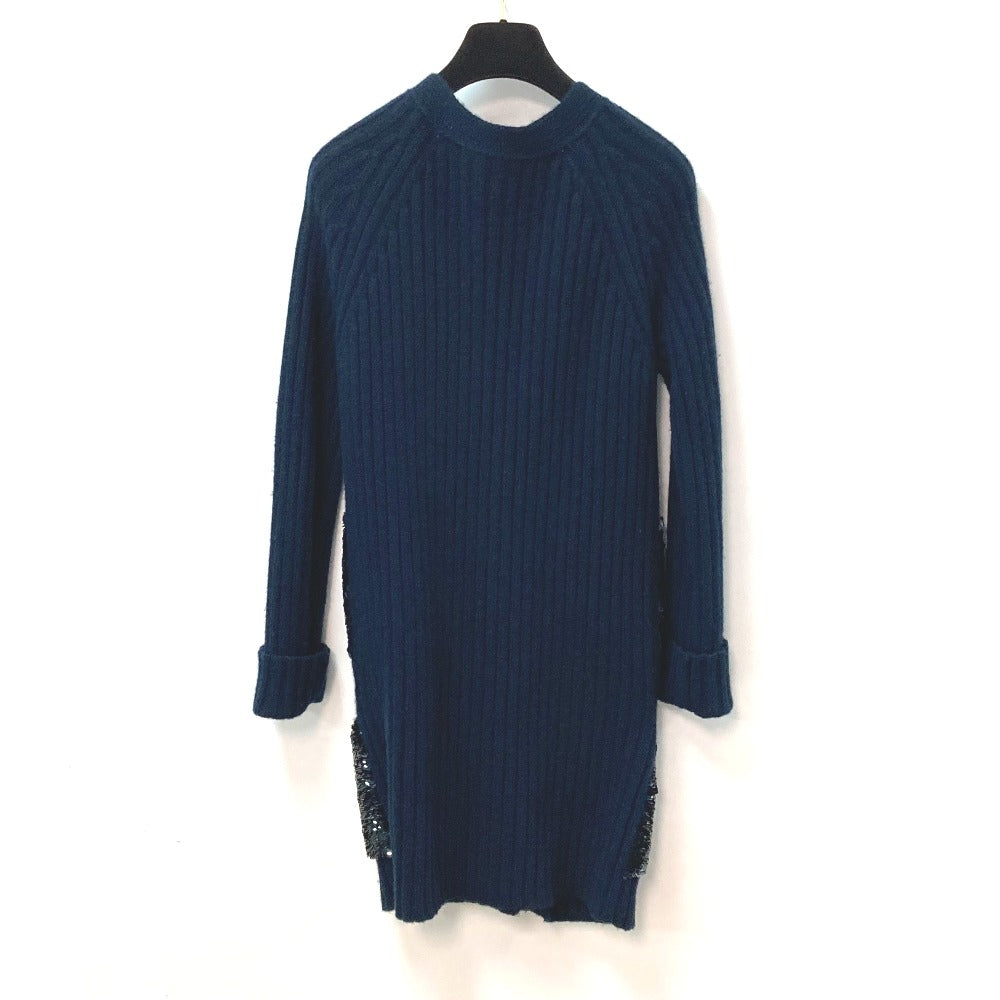 LOUIS VUITTON Sequined Long Sleeve Cardigan Jacket in Navy Cashmere for Women