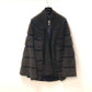 LOUIS VUITTON Women's Brown Knit Fur Zip-Up Cape Poncho