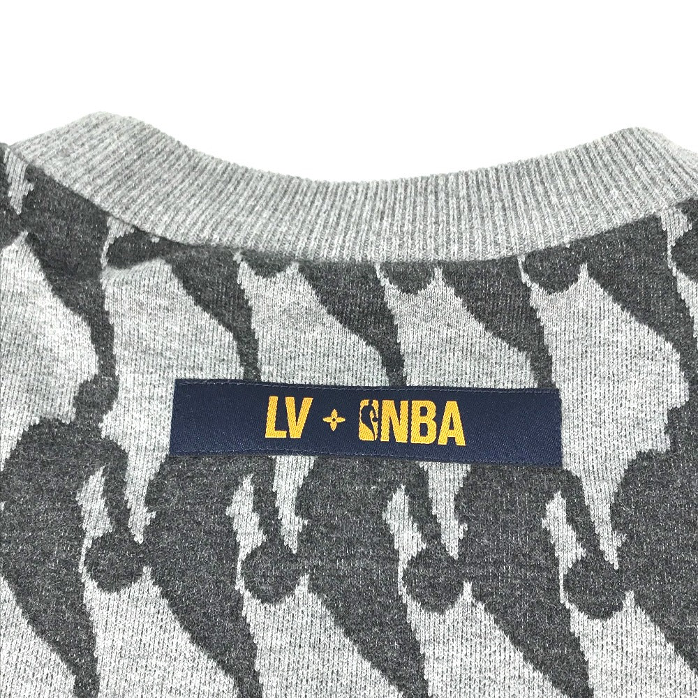 LOUIS VUITTON NBA ジャカード スウェット ニット トップス アパレル 長袖 RM211M セーター コットン メンズ グレー - brandshop-reference