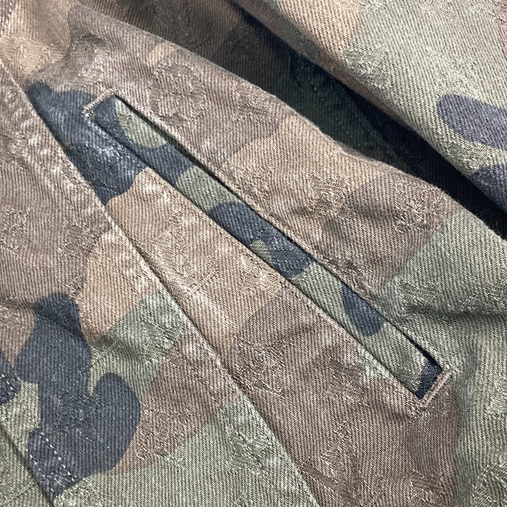 LOUIS VUITTON 1A3FE5 SUPREME Camouflage Denim Trucker Short Jacket, Long Sleeve, Men's Green Cotton Jacket, Supreme Collaboration