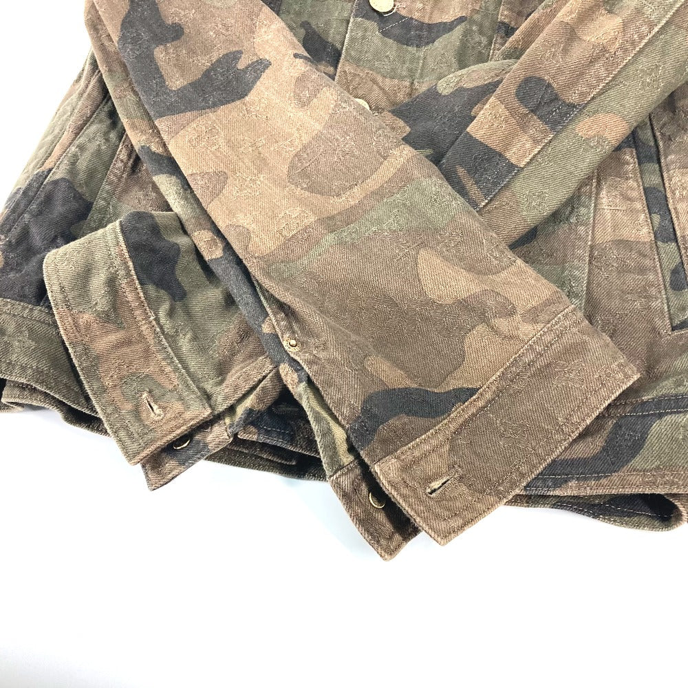 LOUIS VUITTON 1A3FE5 SUPREME Camouflage Denim Trucker Short Jacket, Long Sleeve, Men's Green Cotton Jacket, Supreme Collaboration