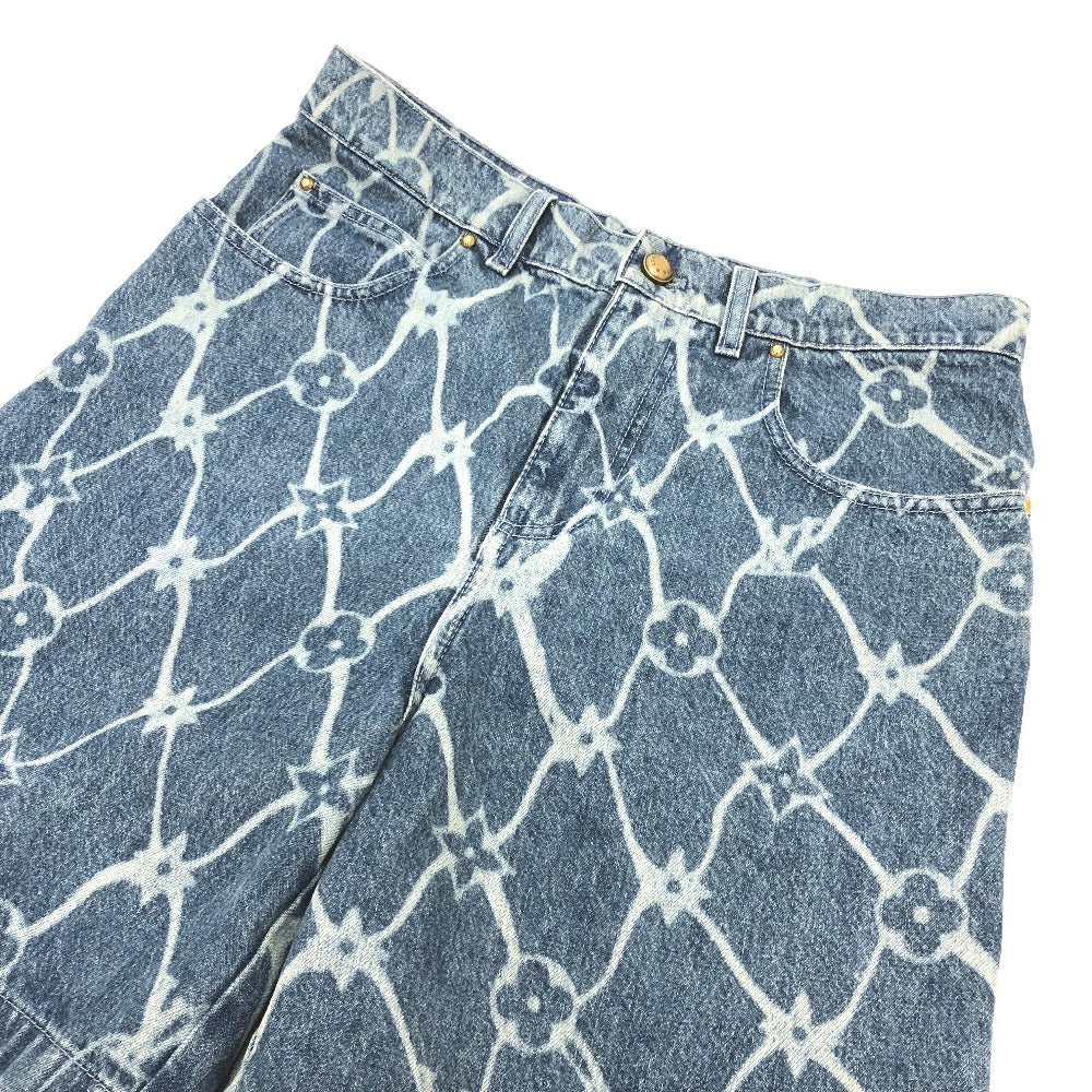 LOUIS VUITTON 1AFQFD モノグラムプリント デニムショーツ アパレル ハーフパンツ ボトムス ズボン 24SS デニムパンツ デニム メンズ ブルー
