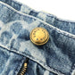 LOUIS VUITTON 1AFQFD モノグラムプリント デニムショーツ アパレル ハーフパンツ ボトムス ズボン 24SS デニムパンツ デニム メンズ ブルー