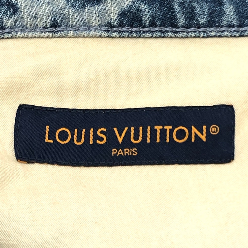 LOUIS VUITTON 1AFQFD モノグラムプリント デニムショーツ アパレル ハーフパンツ ボトムス ズボン 24SS デニムパンツ デニム メンズ ブルー