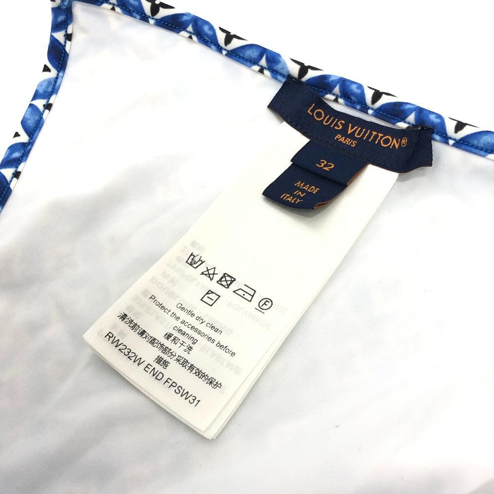 LOUIS VUITTON 1ABQ01＆1ABPZL LV バイ・ザ・プール モノグラムフラワータイル ビキニトップ＆ボトムス セット 水着 水着 ポリアミド レディース ブルー