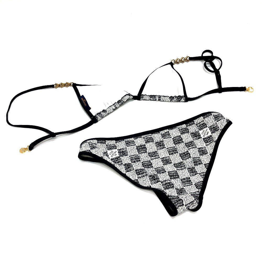 LOUIS VUITTON ダミエ ビキニ スイムウエア スィムウェア 上下セット 水着 ポリアミド レディース ブラック
