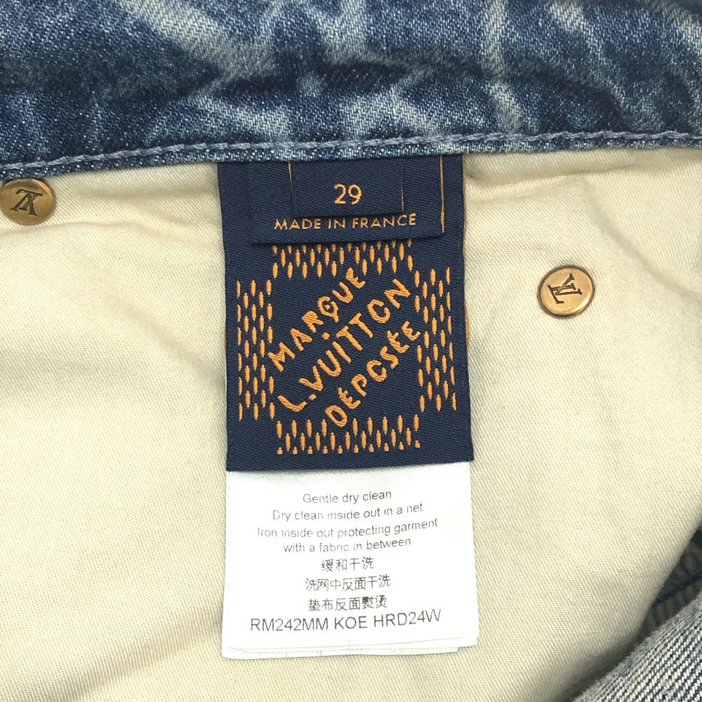 LOUIS VUITTON 1AFQFD モノグラムプリント アパレル デニムショーツ ハーフ ジーンズ ボトムス パンツ デニム メンズ ブルー
