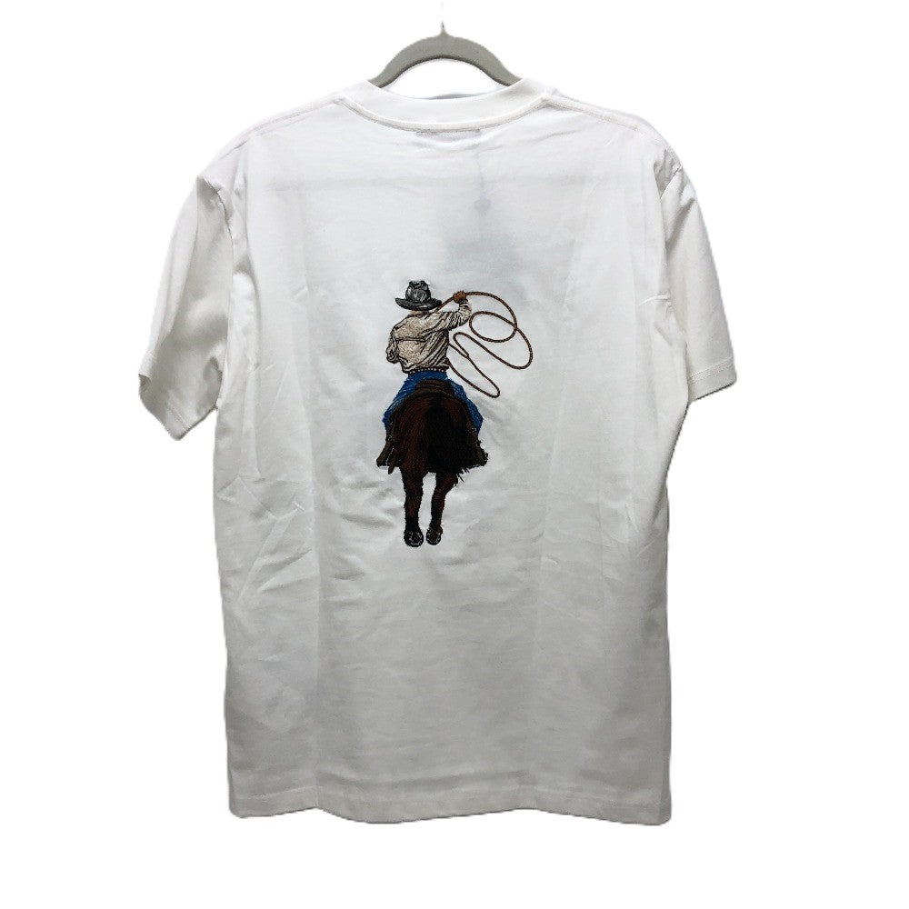 LOUIS VUITTON 1AFXNM Graphic Embroidered Shirt, Short Sleeve Cotton T-Shirt, Men's White