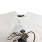 LOUIS VUITTON 1AFXNM Graphic Embroidered Shirt, Short Sleeve Cotton T-Shirt, Men's White
