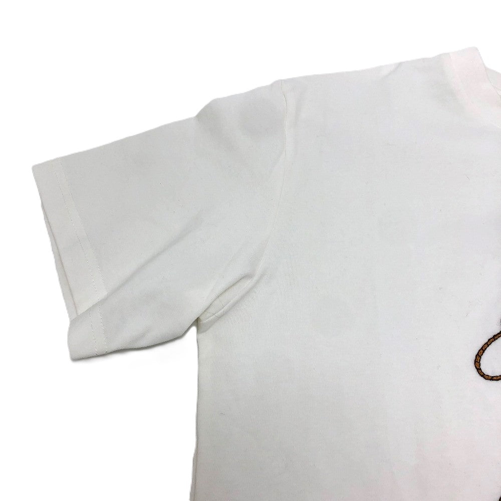 LOUIS VUITTON 1AFXNM Graphic Embroidered Shirt, Short Sleeve Cotton T-Shirt, Men's White