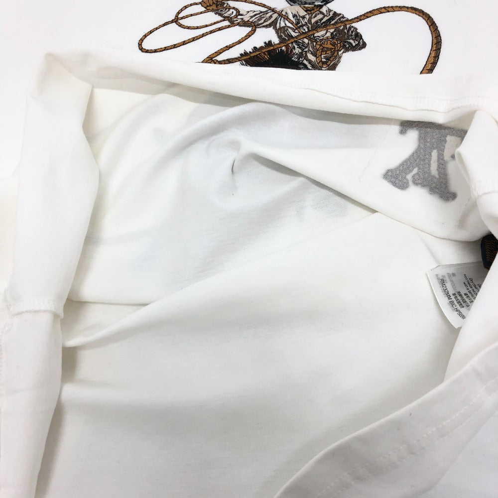 LOUIS VUITTON 1AFXNM Graphic Embroidered Shirt, Short Sleeve Cotton T-Shirt, Men's White