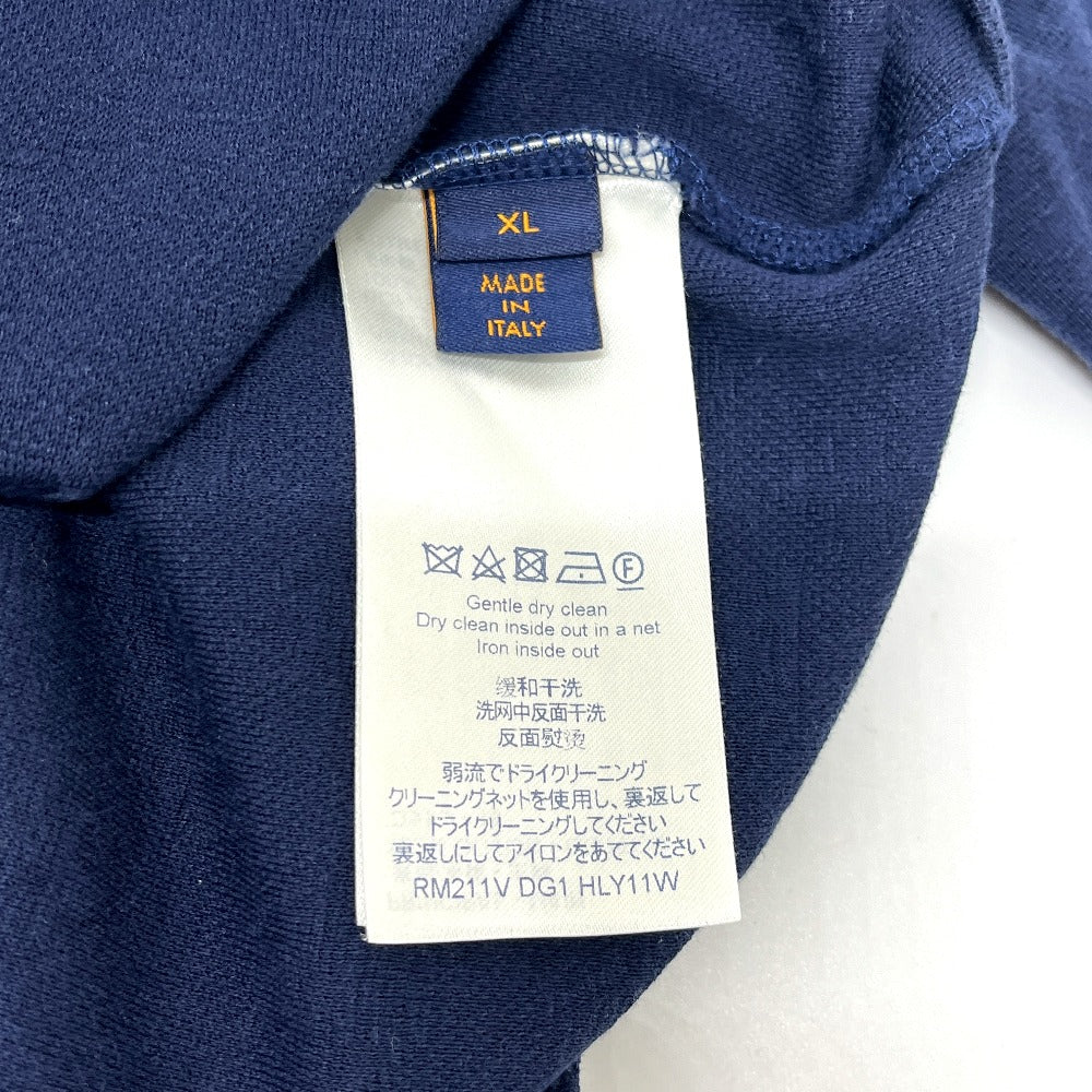LOUIS VUITTON RM211V DG1 HLY11W Spring/Summer 2021 Beaded Animal &amp; Monogram Short Sleeve Top, Navy, Men's Knit T-Shirt