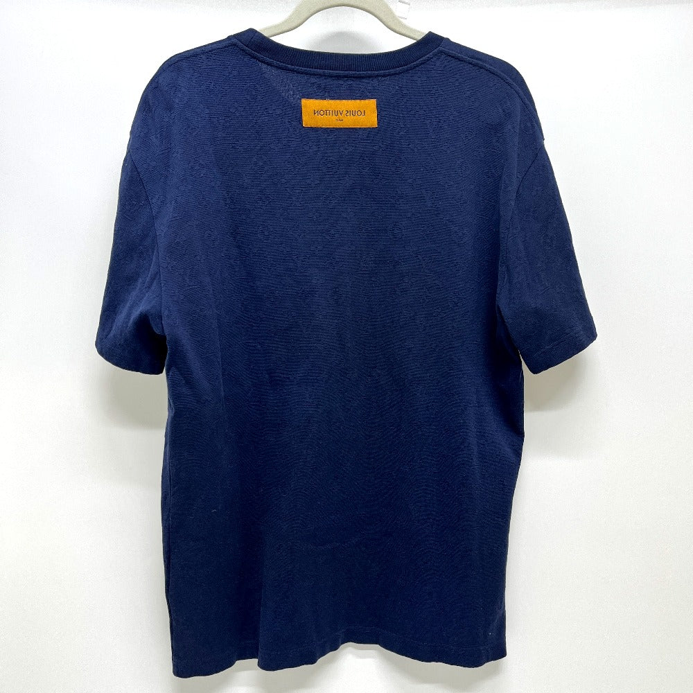 LOUIS VUITTON RM211V DG1 HLY11W Spring/Summer 2021 Beaded Animal &amp; Monogram Short Sleeve Top, Navy, Men's Knit T-Shirt