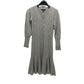 LOUIS VUITTON Apparel Long-Sleeve V-Neck Flare Knit Dress Cashmere Women's Gray