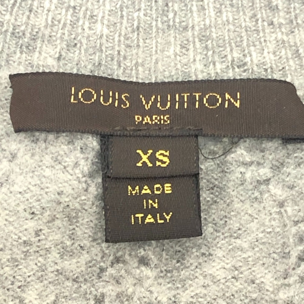 LOUIS VUITTON Apparel Long-Sleeve V-Neck Flare Knit Dress Cashmere Women's Gray