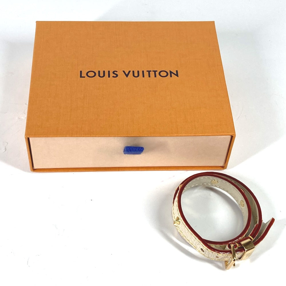 LOUIS VUITTON M91846 スハリ ブラスレドゥブルトゥール アクセサリー 2重 ブレスレット スハリレザー レディース ブロン ホワイト