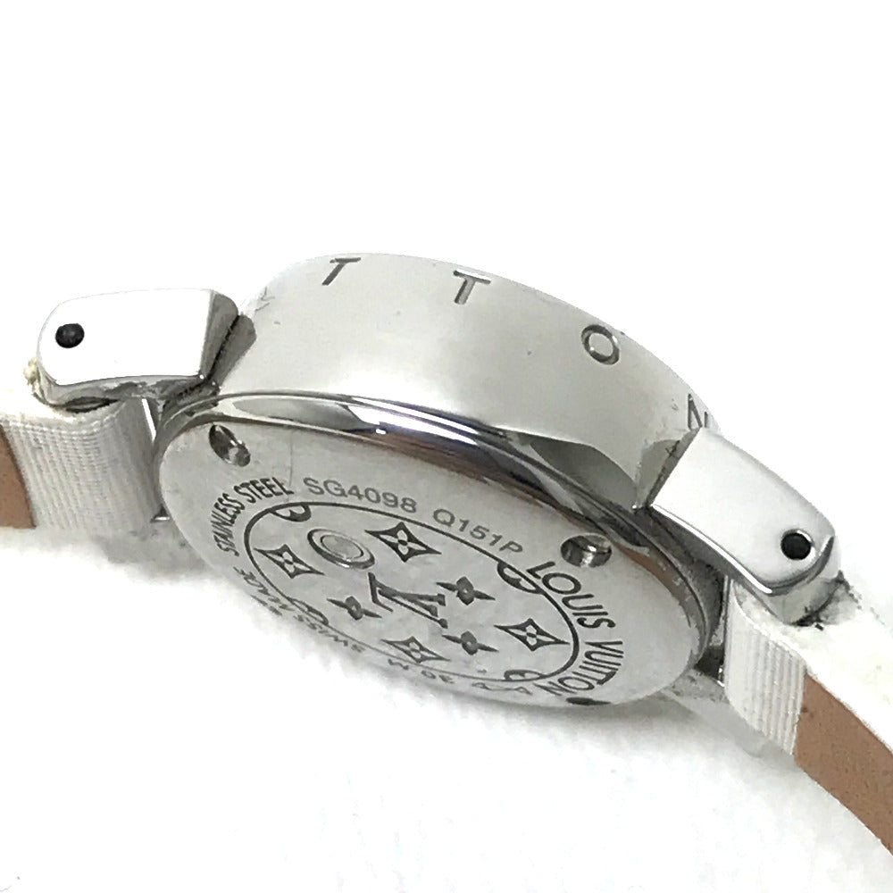 LOUIS VUITTON Q151P Lug Diamond Tambour Bejeweled Quartz Watch, Stainless Steel, Women's, Pink