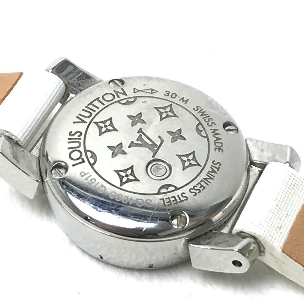 LOUIS VUITTON Q151P Lug Diamond Tambour Bejeweled Quartz Watch, Stainless Steel, Women's, Pink