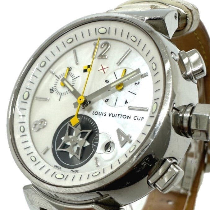 LOUIS VUITTON Q132C Tambour Lovely Cup MM Watch, Stainless Steel, Women's, Silver