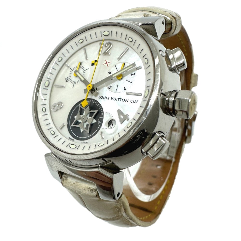 LOUIS VUITTON Q132C Tambour Lovely Cup MM Watch, Stainless Steel, Women's, Silver