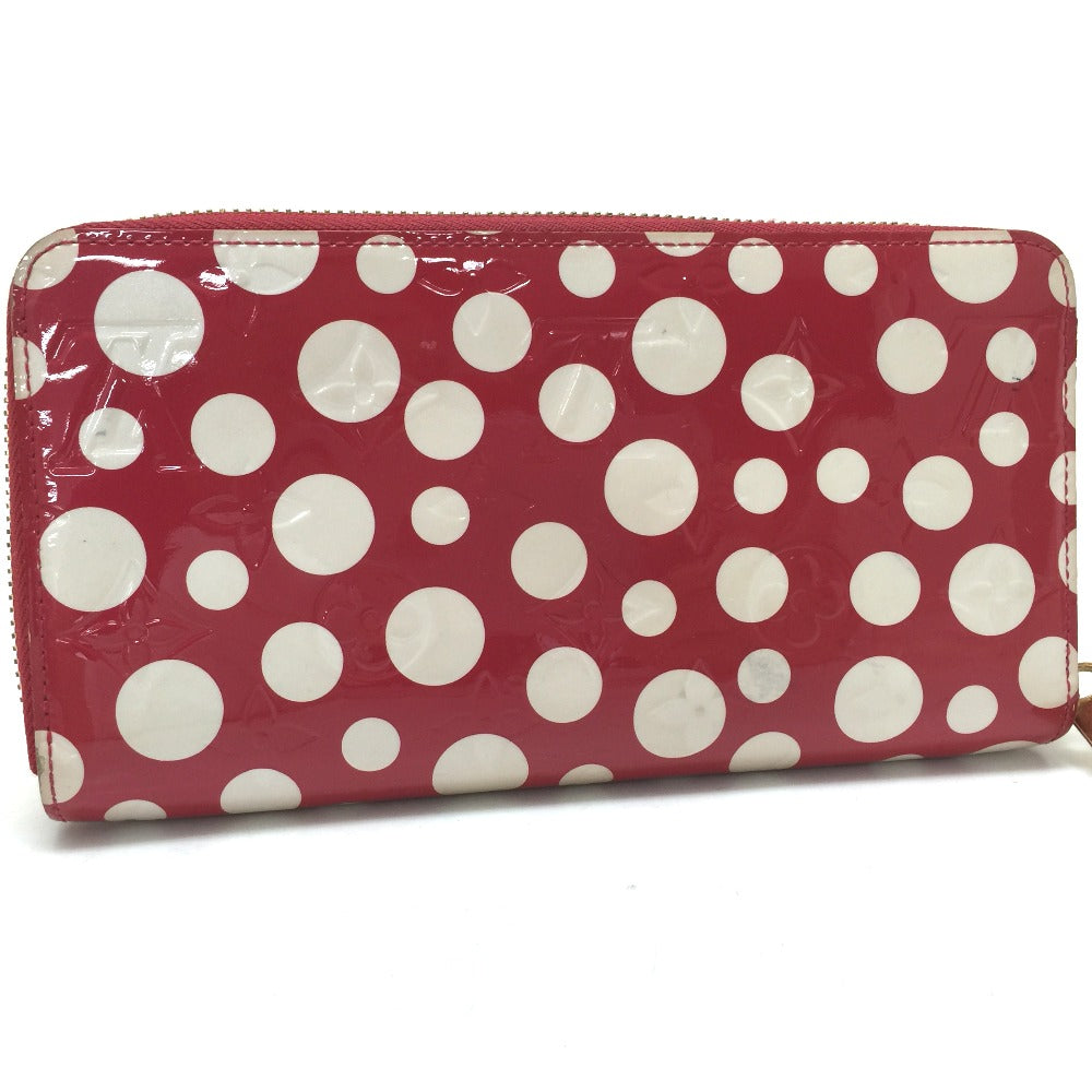 LOUIS VUITTON M91572 Vernis Dot Infinity Zippy Wallet, Patent Leather, Women's, Red Rouge