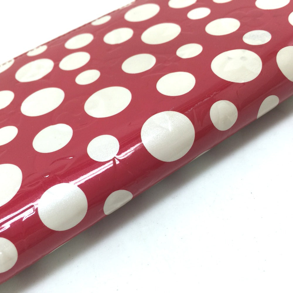 LOUIS VUITTON M91572 Vernis Dot Infinity Zippy Wallet, Patent Leather, Women's, Red Rouge
