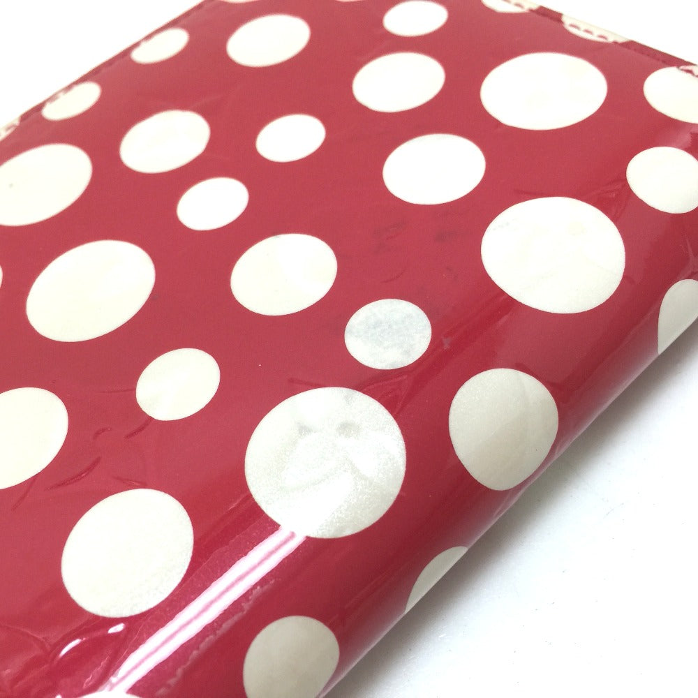 LOUIS VUITTON M91572 Vernis Dot Infinity Zippy Wallet, Patent Leather, Women's, Red Rouge