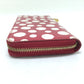 LOUIS VUITTON M91572 Vernis Dot Infinity Zippy Wallet, Patent Leather, Women's, Red Rouge