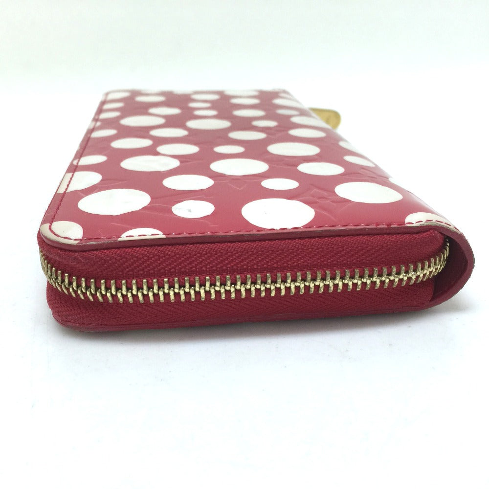 LOUIS VUITTON M91572 Vernis Dot Infinity Zippy Wallet, Patent Leather, Women's, Red Rouge