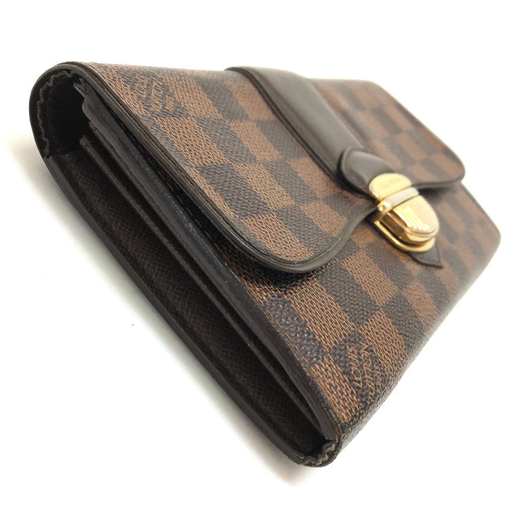 LOUIS VUITTON N61747 Damier Sistine Portefeuille Long Wallet, Flap Wallet, Unisex, Damier Canvas, Ebene Brown