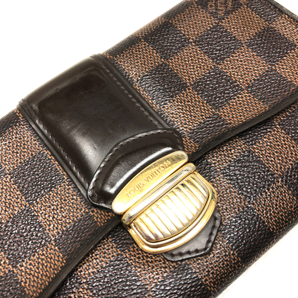 LOUIS VUITTON N61747 Damier Sistine Portefeuille Long Wallet, Flap Wallet, Unisex, Damier Canvas, Ebene Brown