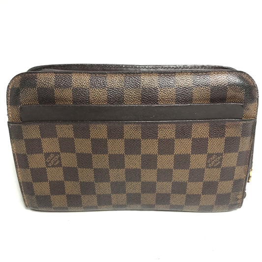 LOUIS VUITTON N51993 ダミエ サンルイ ストラップ付 セカンドバッグ カバン ポーチ クラッチバッグ ダミエキャンバス メンズ エベヌ ブラウン