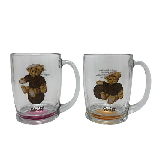LOUIS VUITTON Teddy Bear Motif Bear Steiff x Monogram Collaboration Cups (Set of 2) Set of 2 glasses glass Glass clear Used
