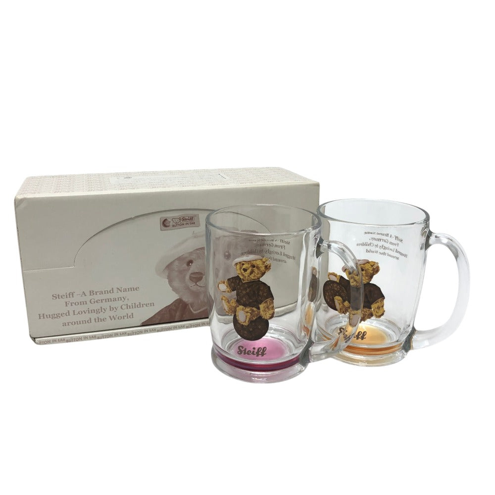 LOUIS VUITTON Teddy Bear Motif Bear Steiff x Monogram Collaboration Cups (Set of 2) Set of 2 glasses glass Glass clear Used