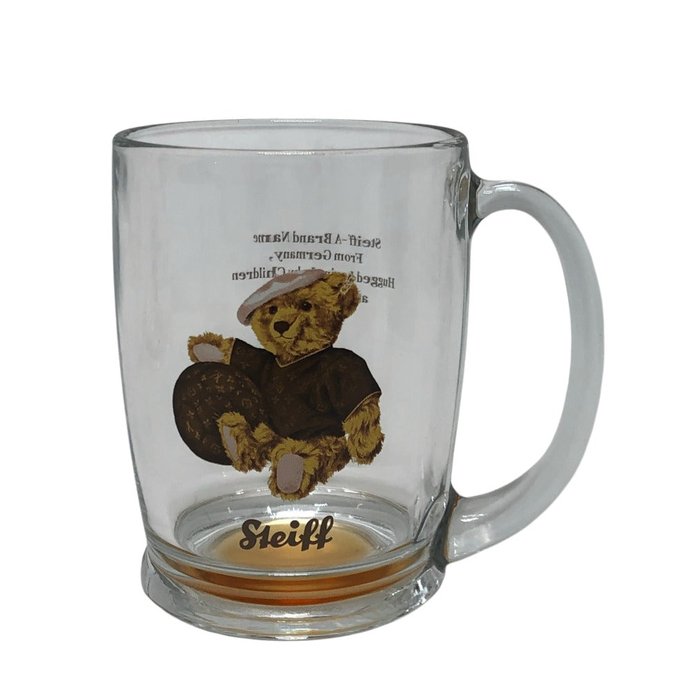 LOUIS VUITTON Teddy Bear Motif Bear Steiff x Monogram Collaboration Cups (Set of 2) Set of 2 glasses glass Glass clear Used