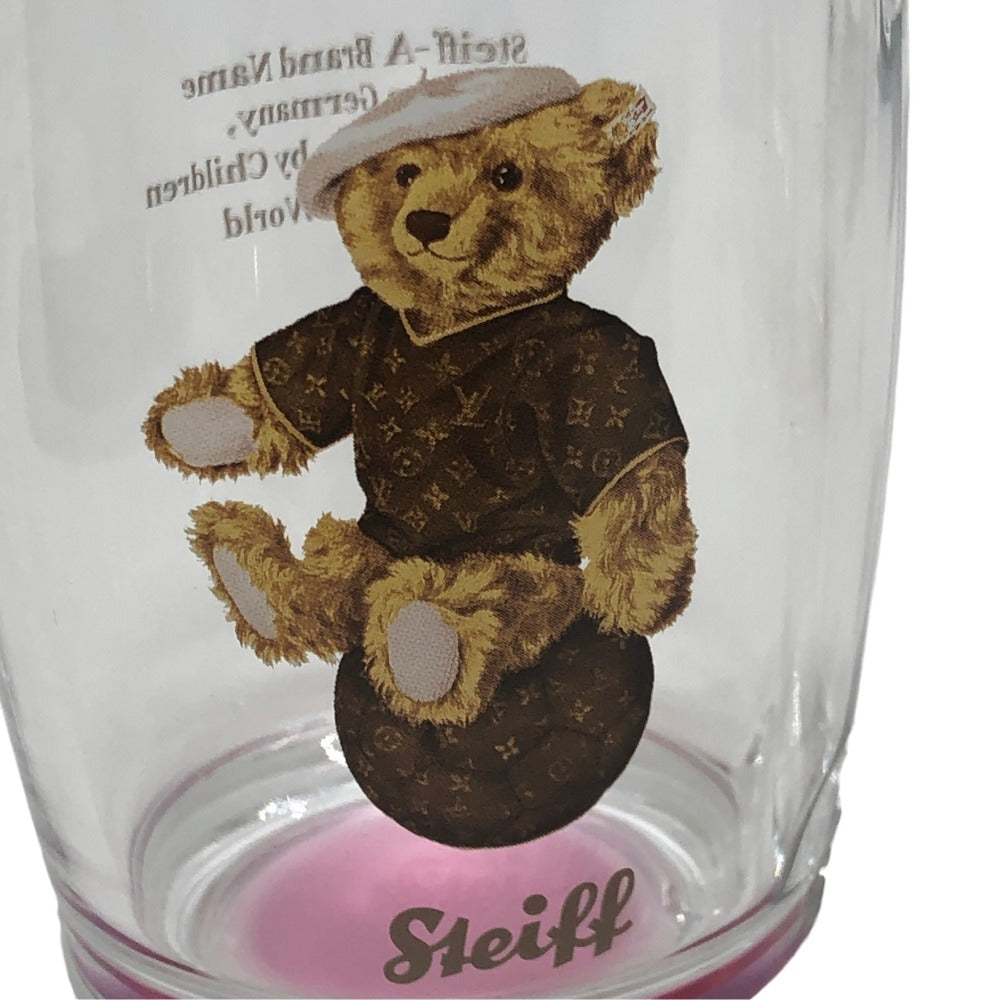 LOUIS VUITTON Teddy Bear Motif Bear Steiff x Monogram Collaboration Cups (Set of 2) Set of 2 glasses glass Glass clear Used