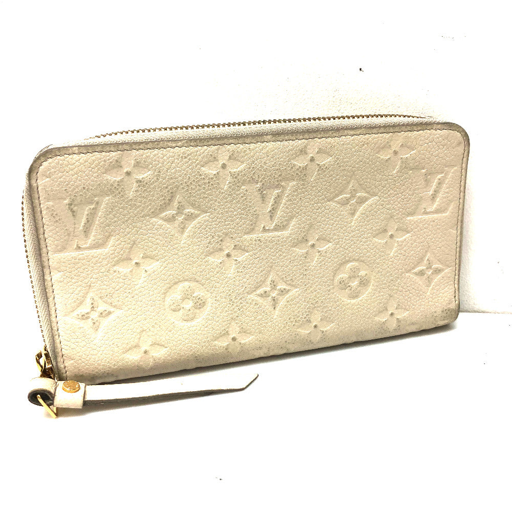 LOUIS VUITTON M93437 Empreinte Portefeuille Secrete Long Zip-Around Wallet in Monogram Empreinte Leather, Women's, Neige/White