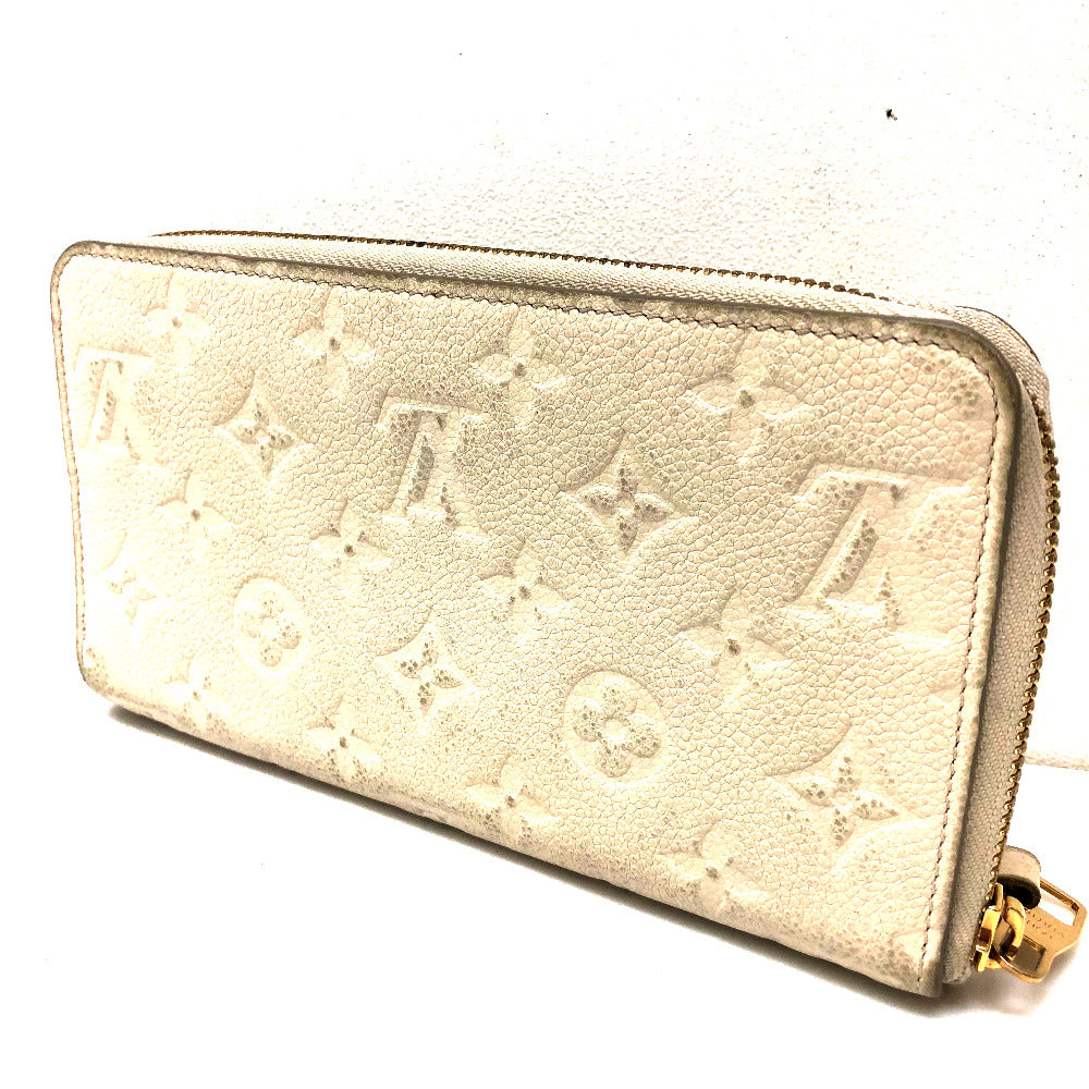 LOUIS VUITTON M93437 Empreinte Portefeuille Secrete Long Zip-Around Wallet in Monogram Empreinte Leather, Women's, Neige/White
